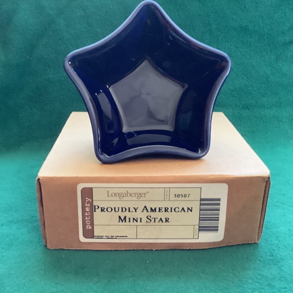 Longaberger Pottery Blue Mini Star - Picture 2 of 2